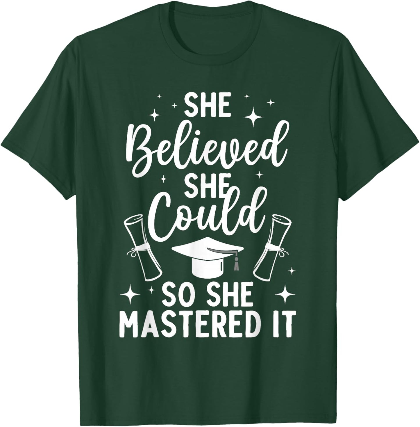 Masters Degree Graduation Art Girl Masters Degree T-Shirt - T-Shirt | Forest