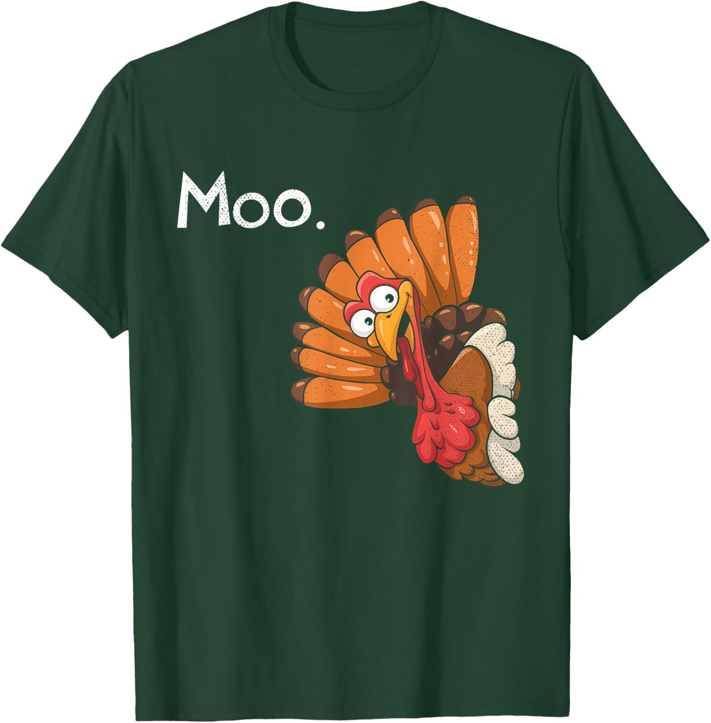 Funny Thanksgiving Turkey Moo I'm A Cow Men Women Kids T-Shirt - T-Shirt | Forest