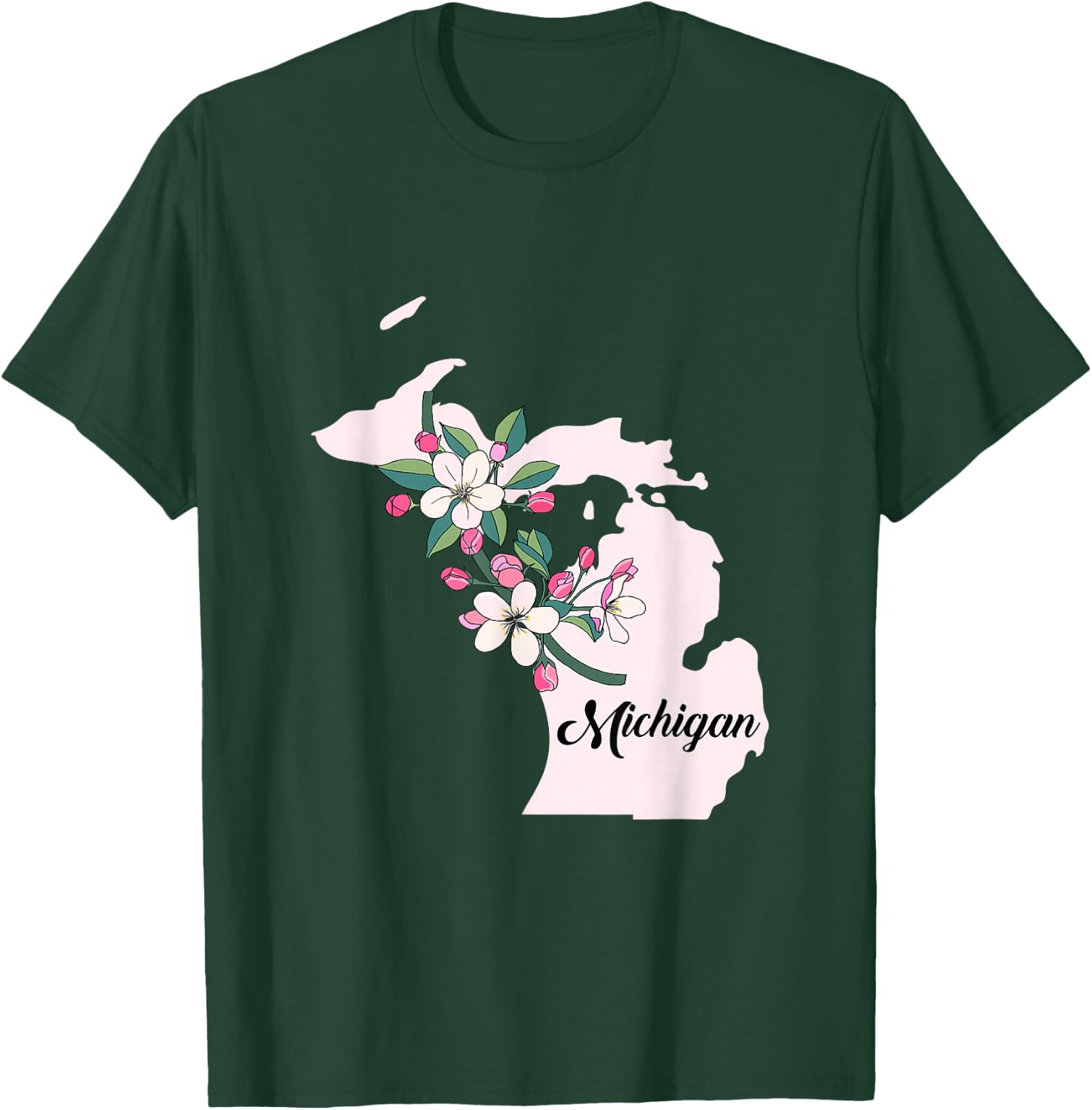 Michigan Flower Apple Blossom T-Shirt - T-Shirt | Forest
