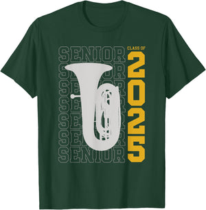 Class of 2025 Senior Tuba for Tuba Player T-Shirt - T-Shirt | Forest