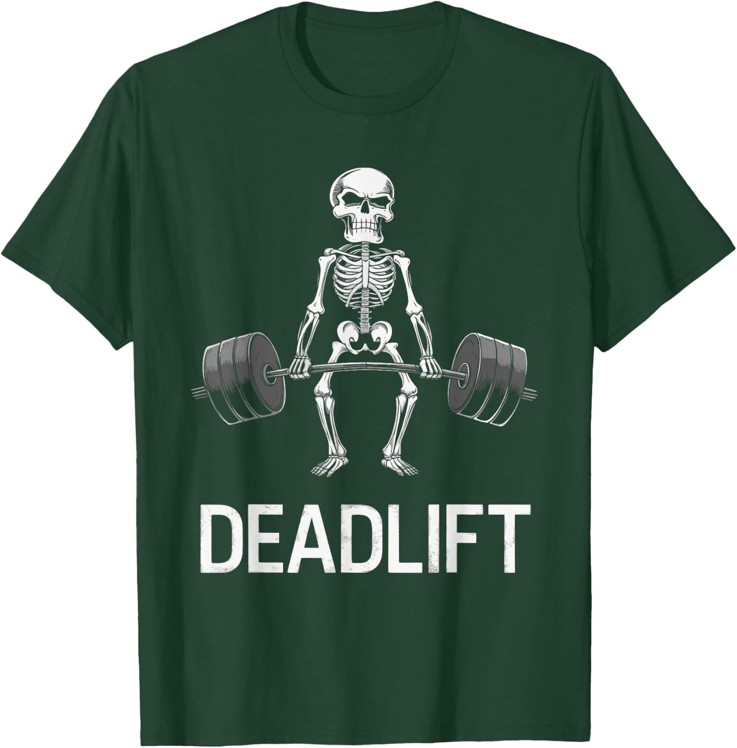 Skeleton Deadlift Spooky Weightlifting Workout T-Shirt - T-Shirt | Forest
