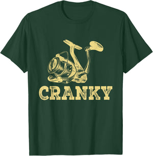 Funny Cranky Fishing Lovers Gifts Idea Boys Women T-Shirt - T-Shirt | Forest