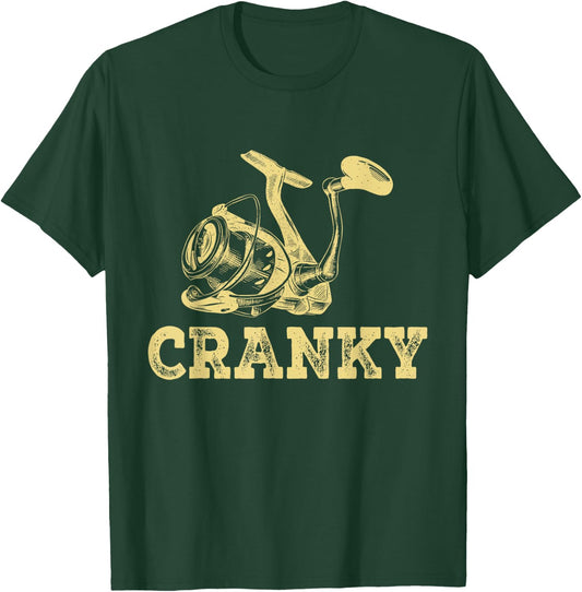 Funny Cranky Fishing Lovers Gifts Idea Boys Women T-Shirt - T-Shirt | Forest