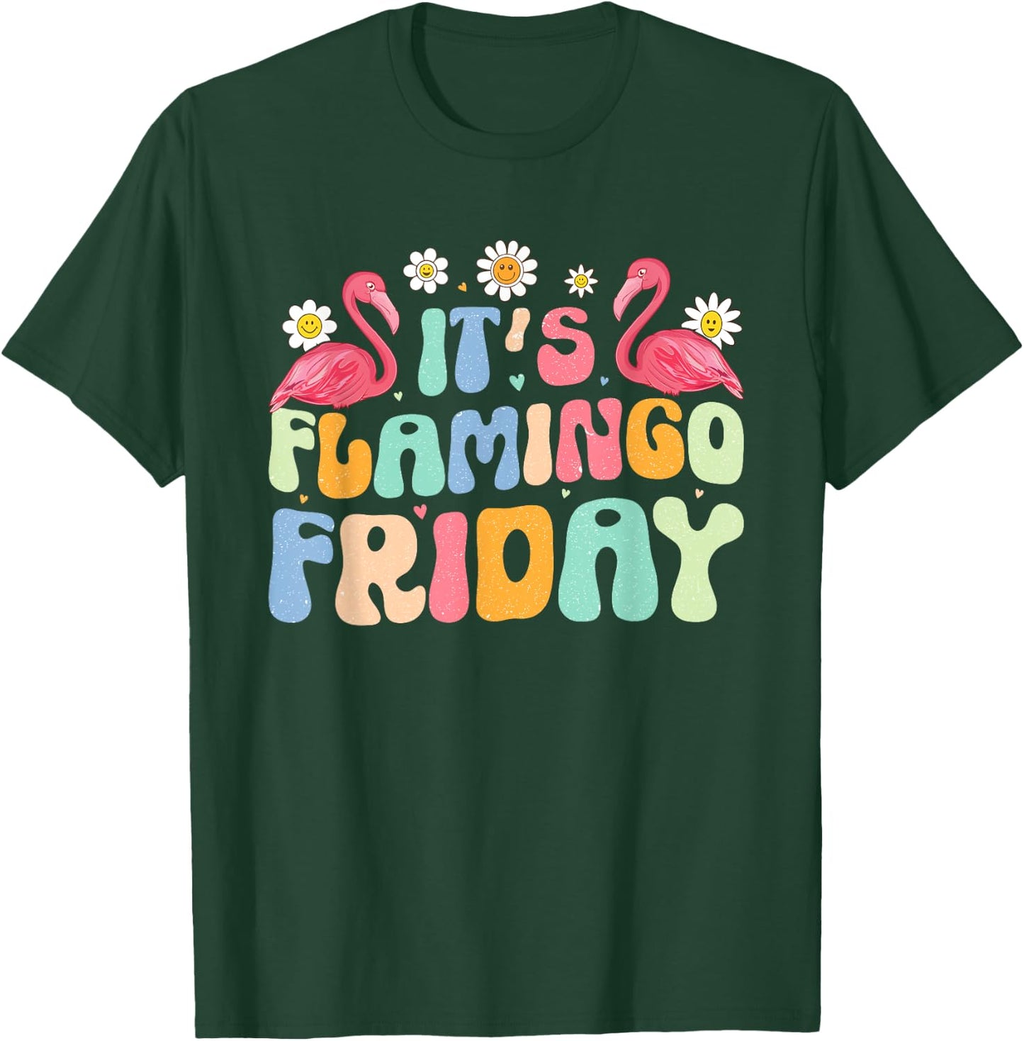Groovy Flamingo It’s Flamingo Friday Birds Wearing Glasses T-Shirt - T-Shirt | Forest