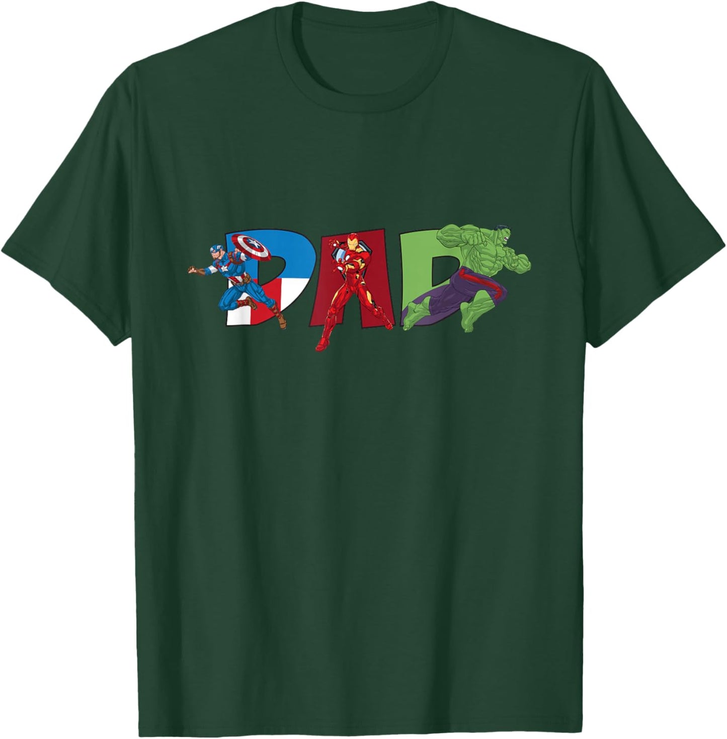 Marvel Avengers Trio Dad Father’s Day Family Trip Birthday T-Shirt - T-Shirt | Forest