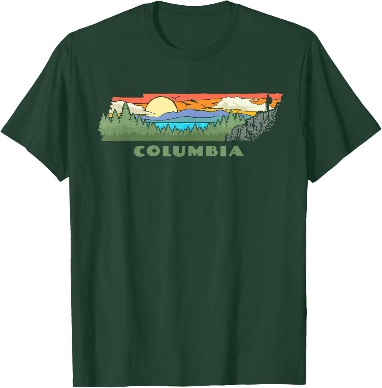 Columbia Tennessee Nature Outdoor Hiking Retro T-Shirt - T-Shirt | Forest