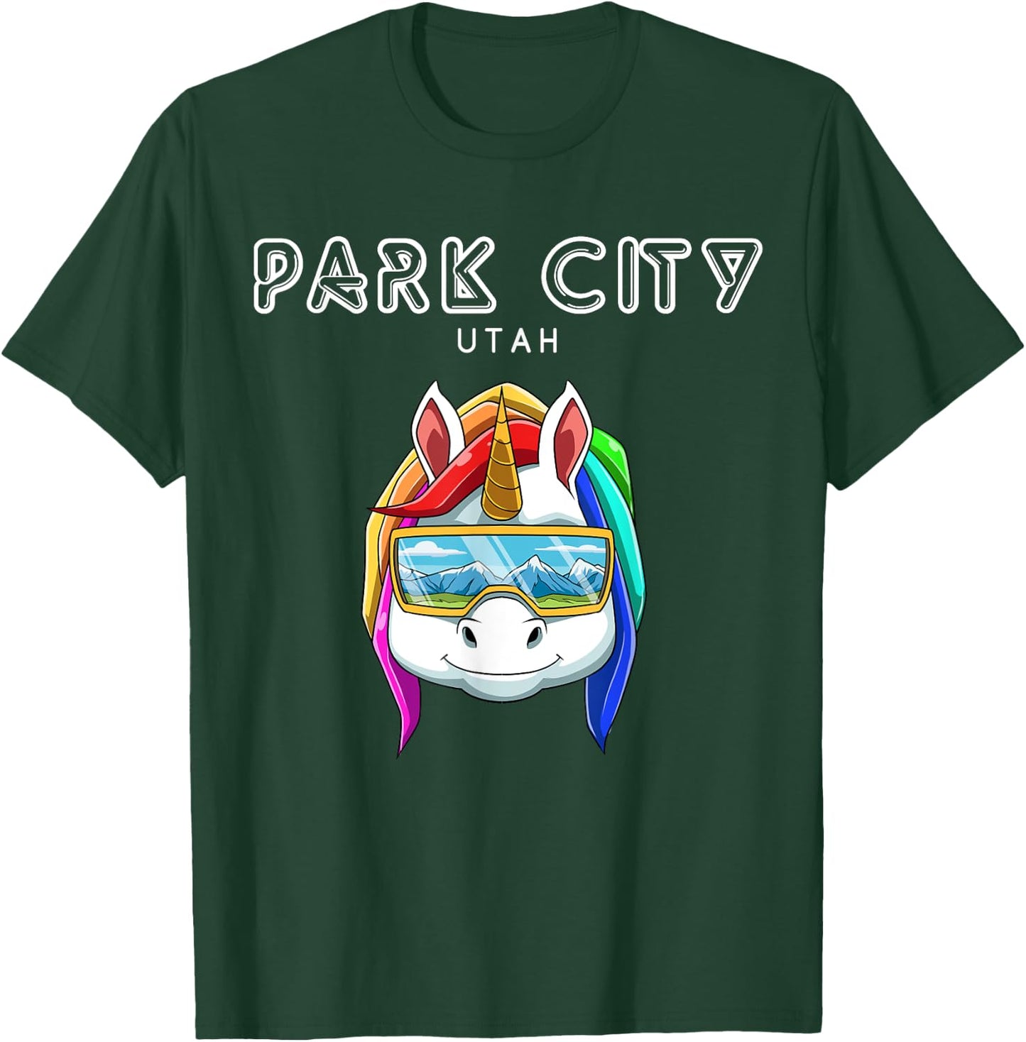 Park City North Utah - Ski and Snowboard Unicorn T-Shirt - T-Shirt | Forest
