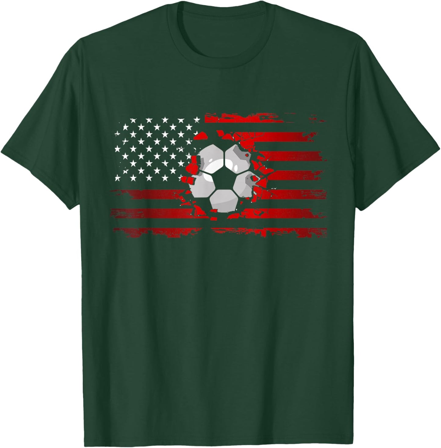 American Flag Soccer Apparel - Soccer T-Shirt - T-Shirt | Forest