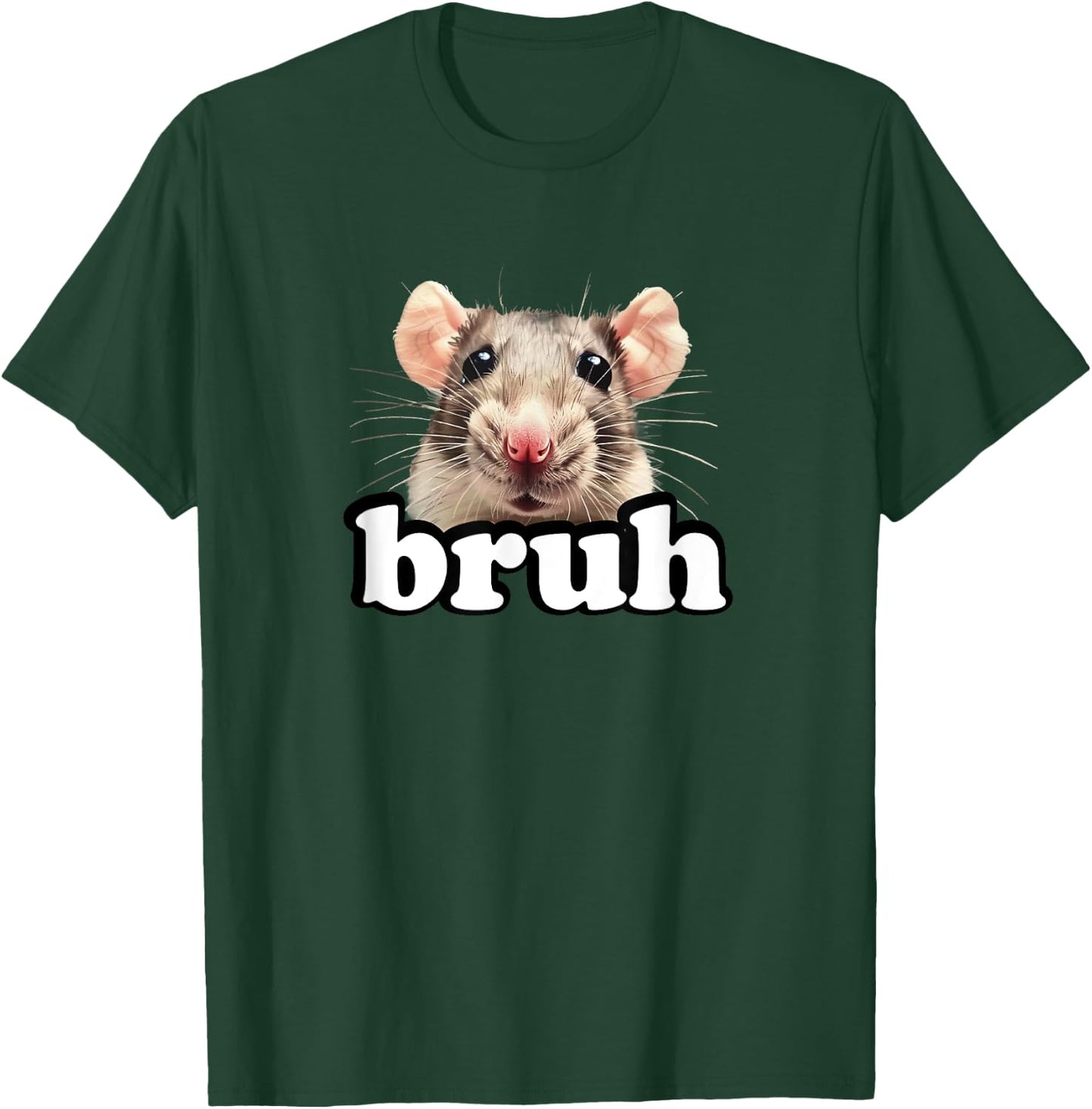 Fancy Rat Rodent Owner Gifts Shirts & Kids Bruh Pet Rat Lover Black Small Modern Round Collar Short Sleeve T-Shirt - T-Shirt | Forest