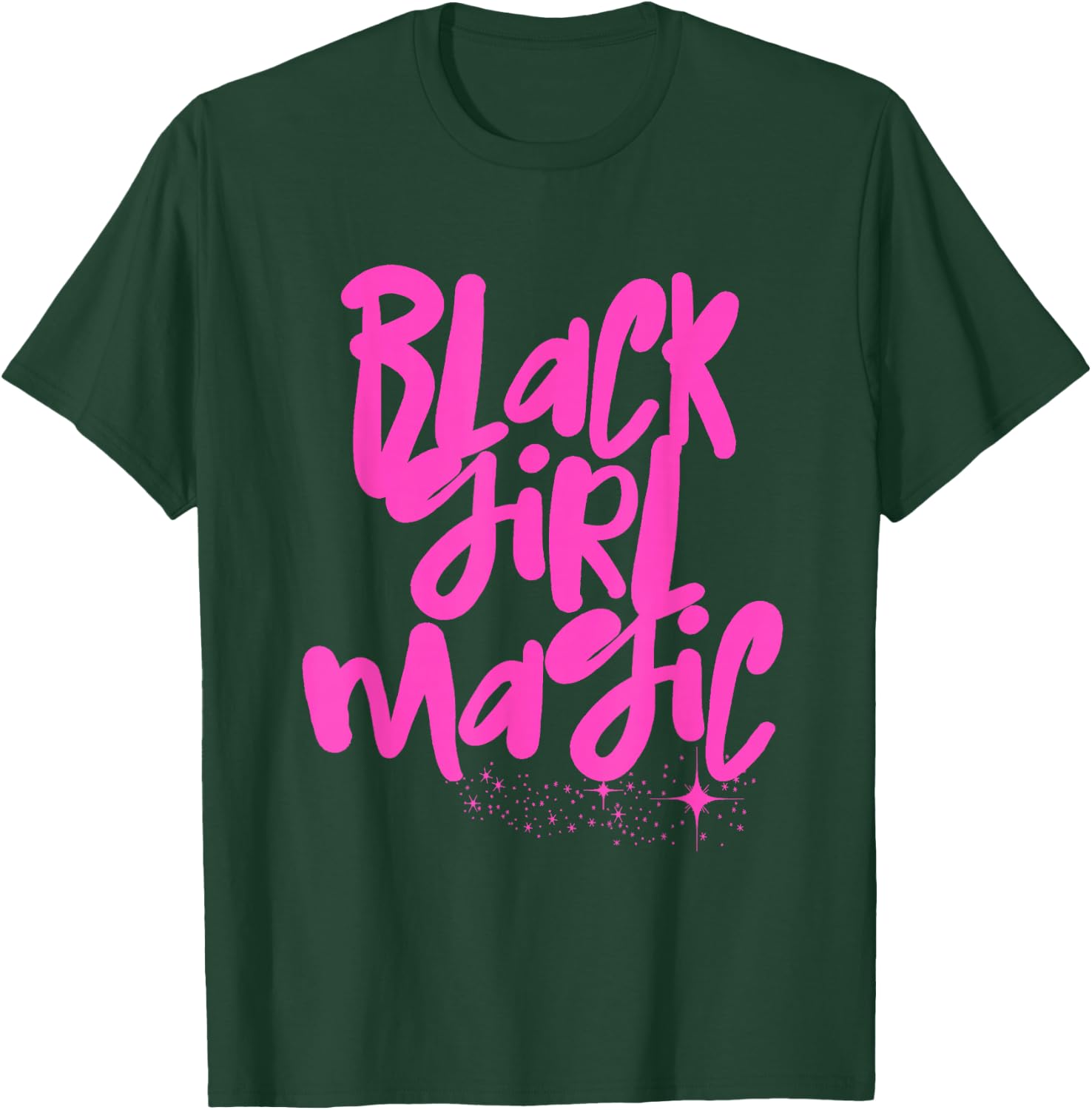 Hot Pink Black Girl Magic Stars Melanin Black Queen Woman T-Shirt - T-Shirt | Forest