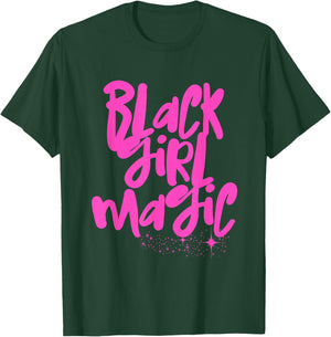 Hot Pink Black Girl Magic Stars Melanin Black Queen Woman T-Shirt - T-Shirt | Forest