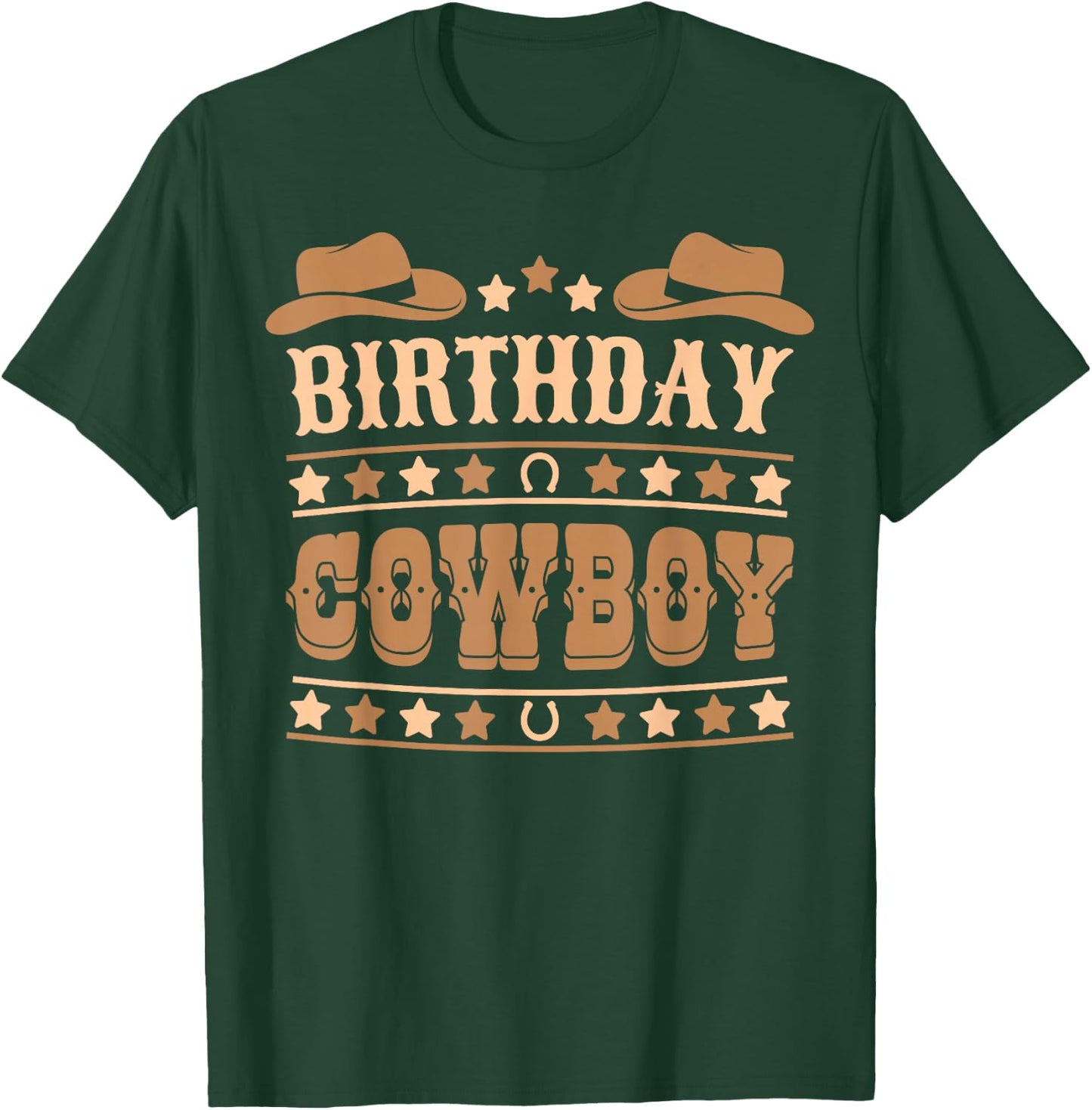 Birthday Cowboy Outfit Cute Western Bday Boys Kids Birthday T-Shirt - T-Shirt | Forest