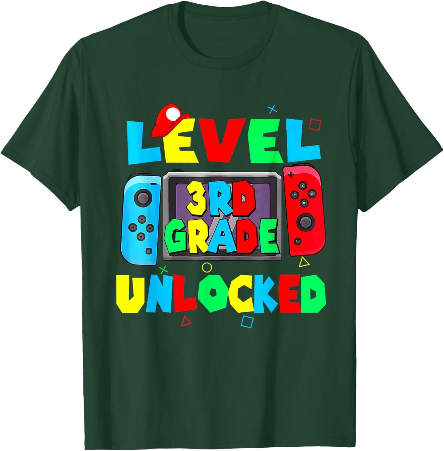 Level 3rd grade unlocked back to school video game 3rd grade T-Shirt - T-Shirt | Forest