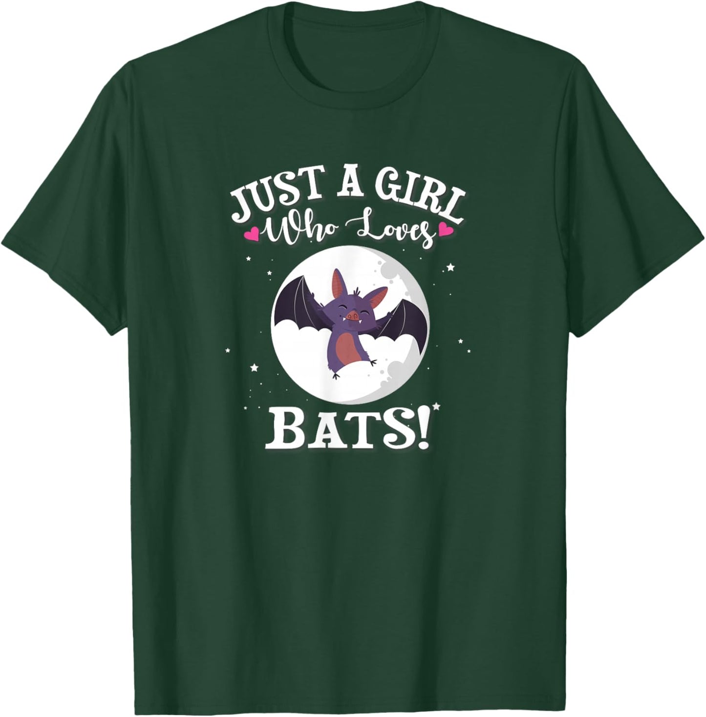 Funny Cute Kawaii Kids Girl Who Loves Bats Lover T-Shirt - T-Shirt | Forest