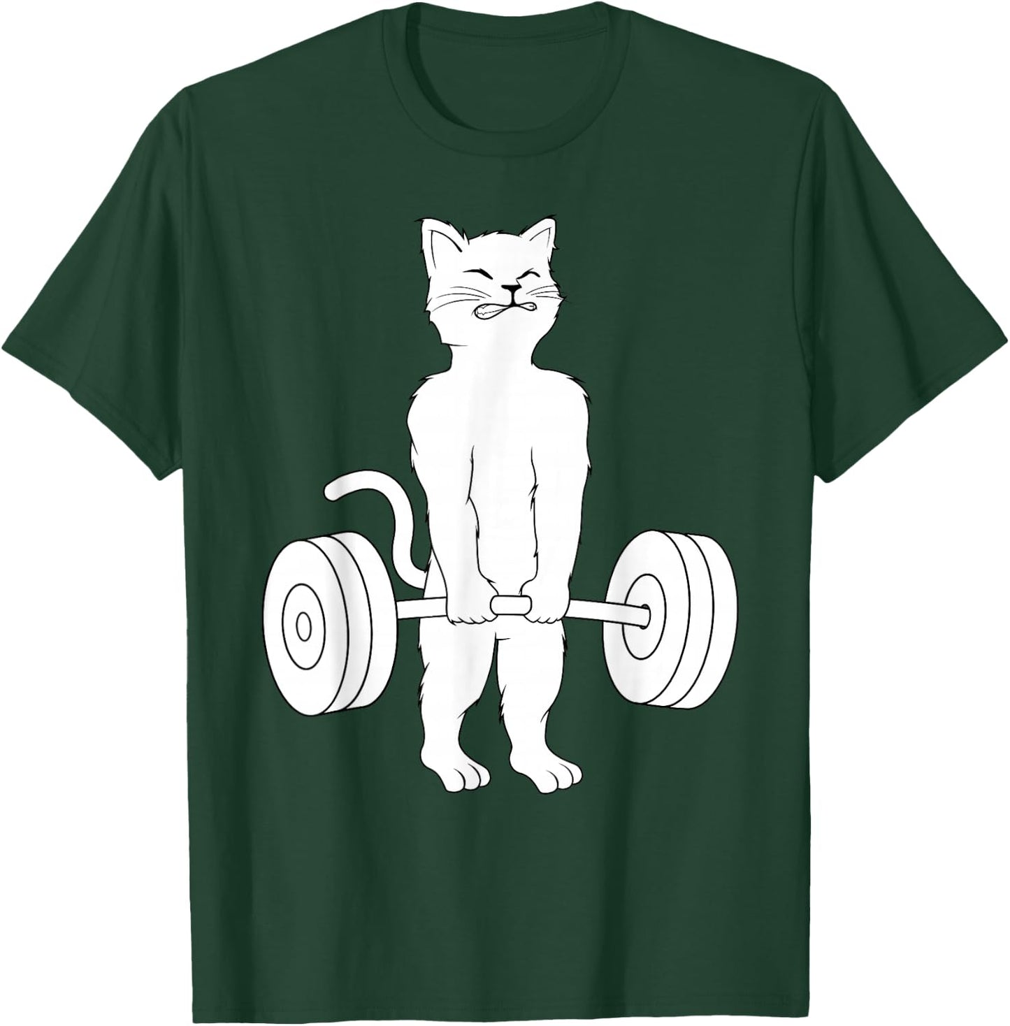 Cat Deadlift Shirt Powerlifting Kitty Weightlifting Cat T-Shirt - T-Shirt | Forest
