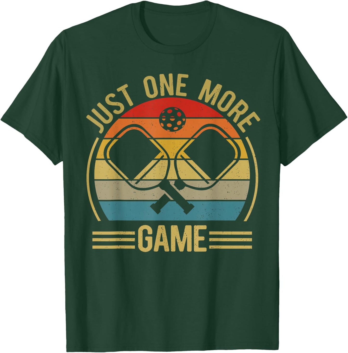 Pickleball-Shirt Just One More Game Funny Dad Mom Women Men T-Shirt - T-Shirt | Forest