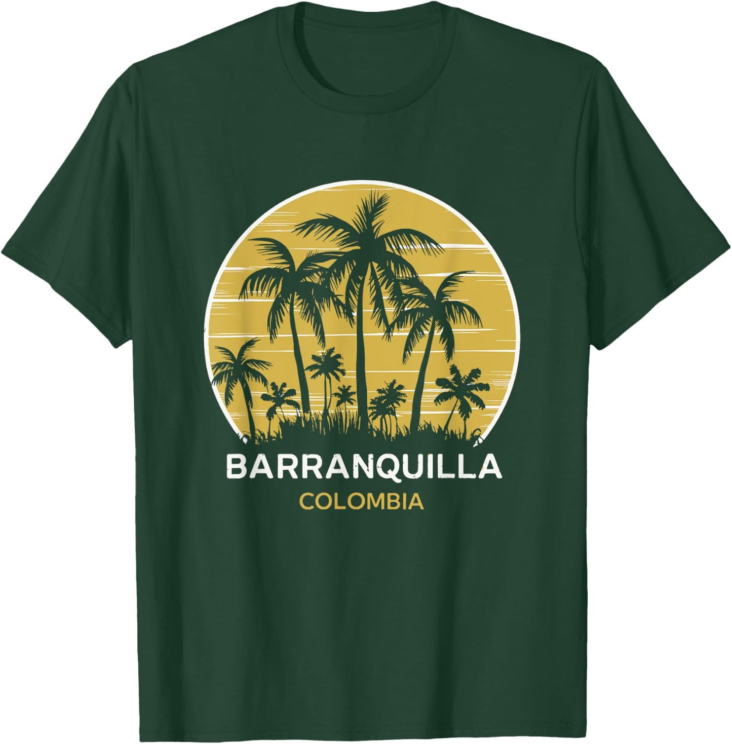 Colombia Barranquilla Design Women's Classic Fit Black Short Sleeve - Small T-Shirt - T-Shirt | Forest