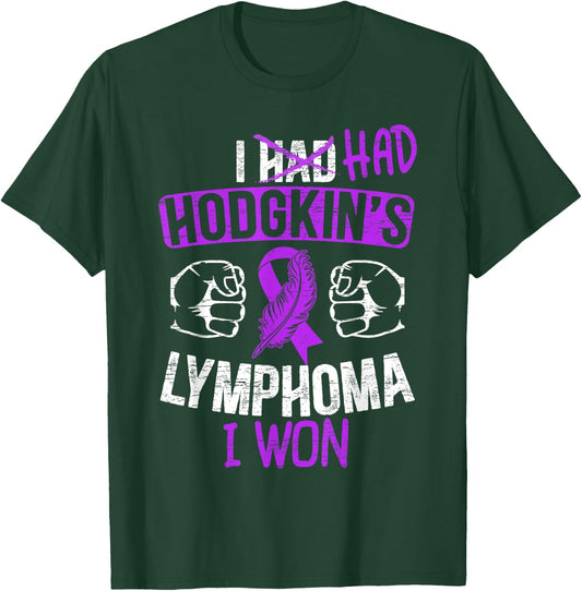 Hodgkin Lymphoma Awareness SteMi Apparel -Adults Black Modern Awareness Awareness Ribbon Graphic Cotton Blend Short Sleeve Small T-Shirt - T-Shirt | Forest