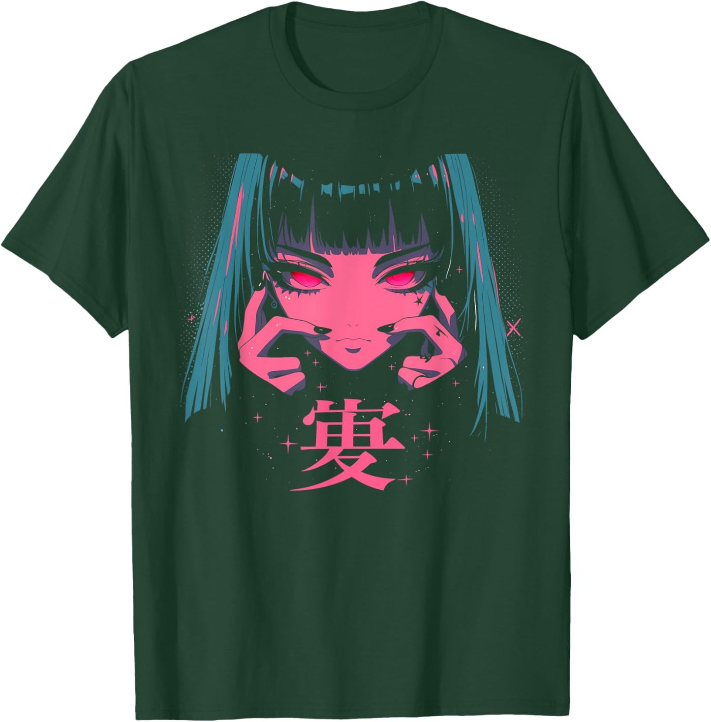 Goth Grunge Demon Anime Girl Waifu Horror Alt Aesthetic T-Shirt - T-Shirt | Forest