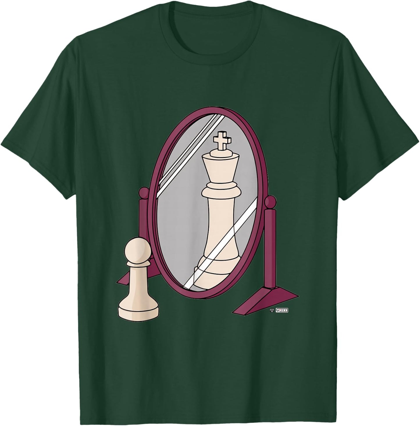 Funny Pawn King Reflection, Pawn King Chess Reflection T-Shirt - T-Shirt | Forest