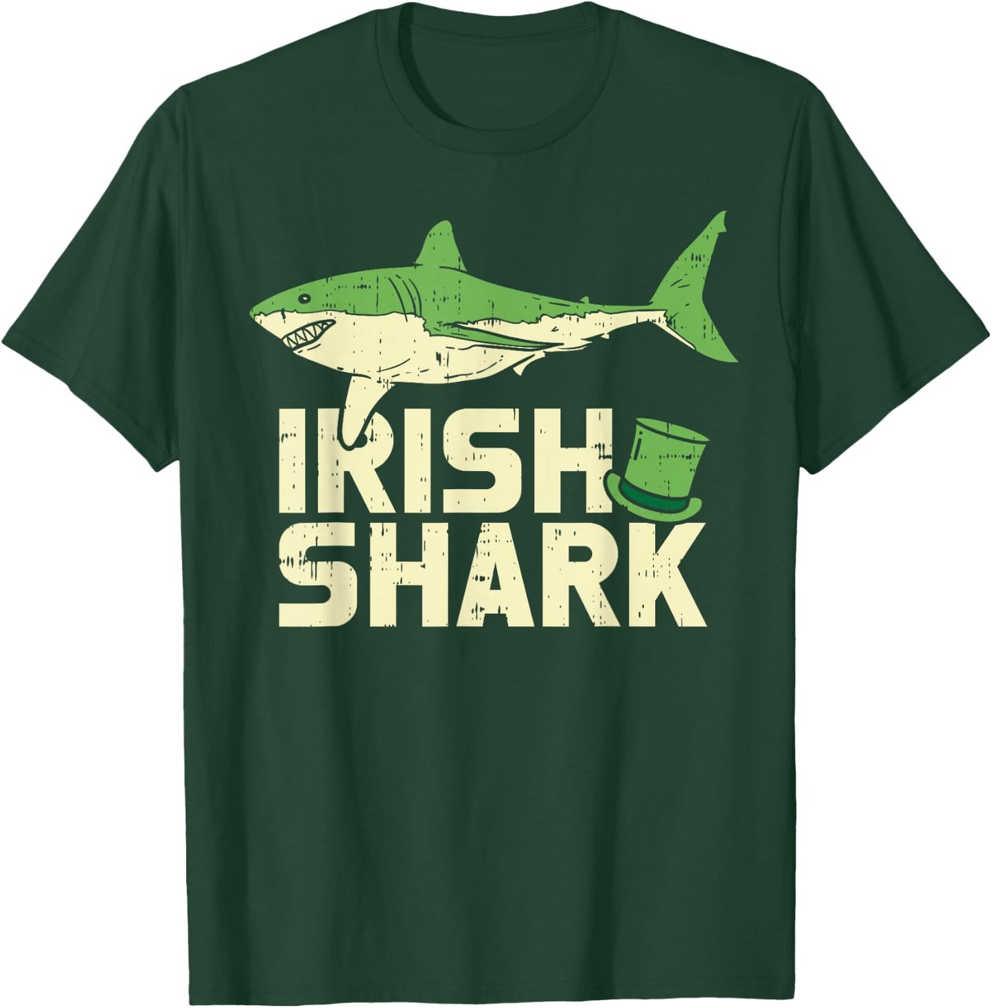 Green Irish Shark Funny St Patricks Day Animal Boys Gift T-Shirt - T-Shirt | Forest