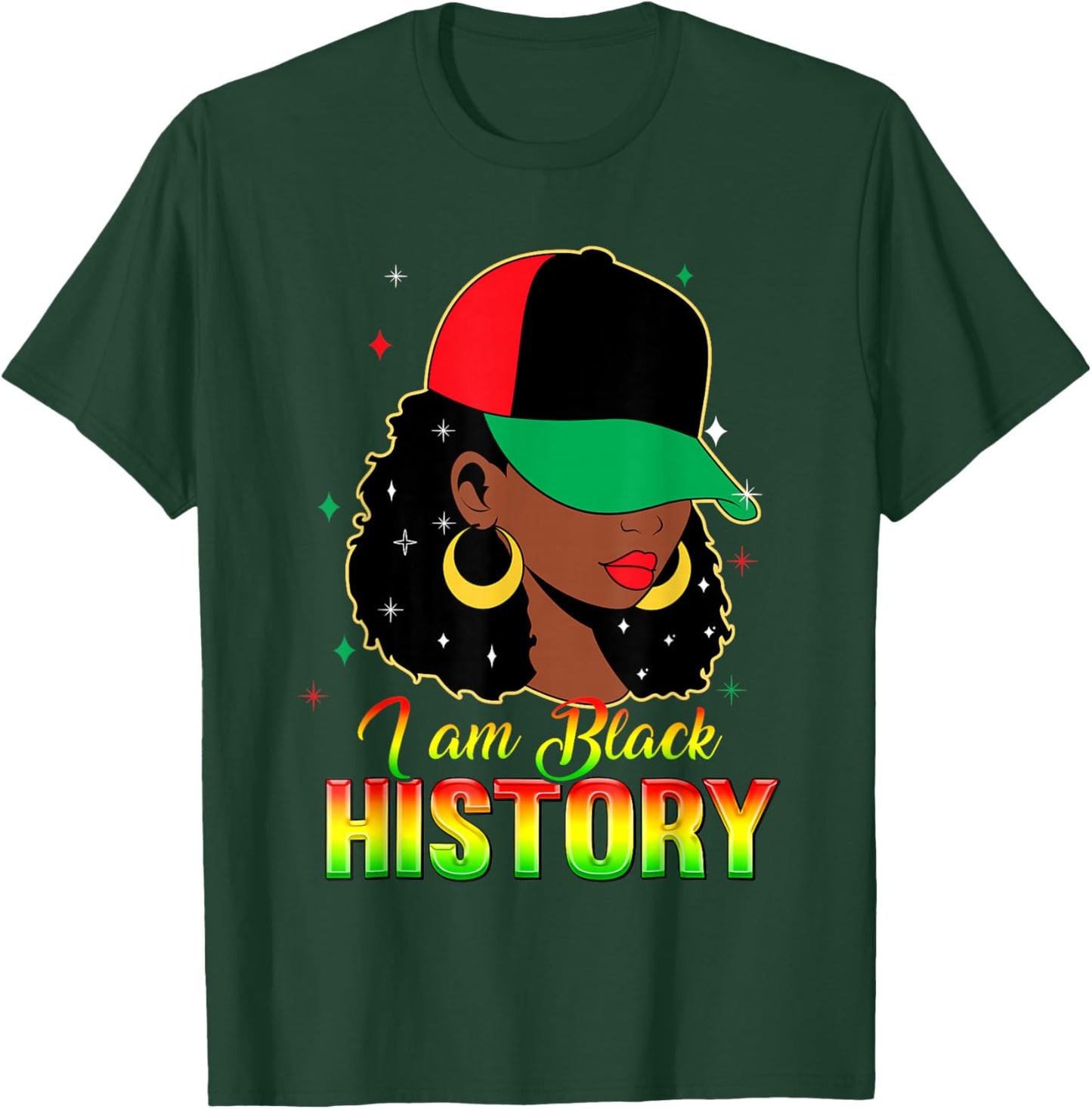I Am Black History Month Loc'd Girl Black Women Celebration T-Shirt - T-Shirt | Forest