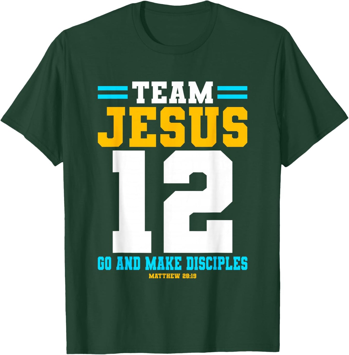 Jesus Baseball Team Jesus Christian Matthew 28:19 Verse T-Shirt - T-Shirt | Forest