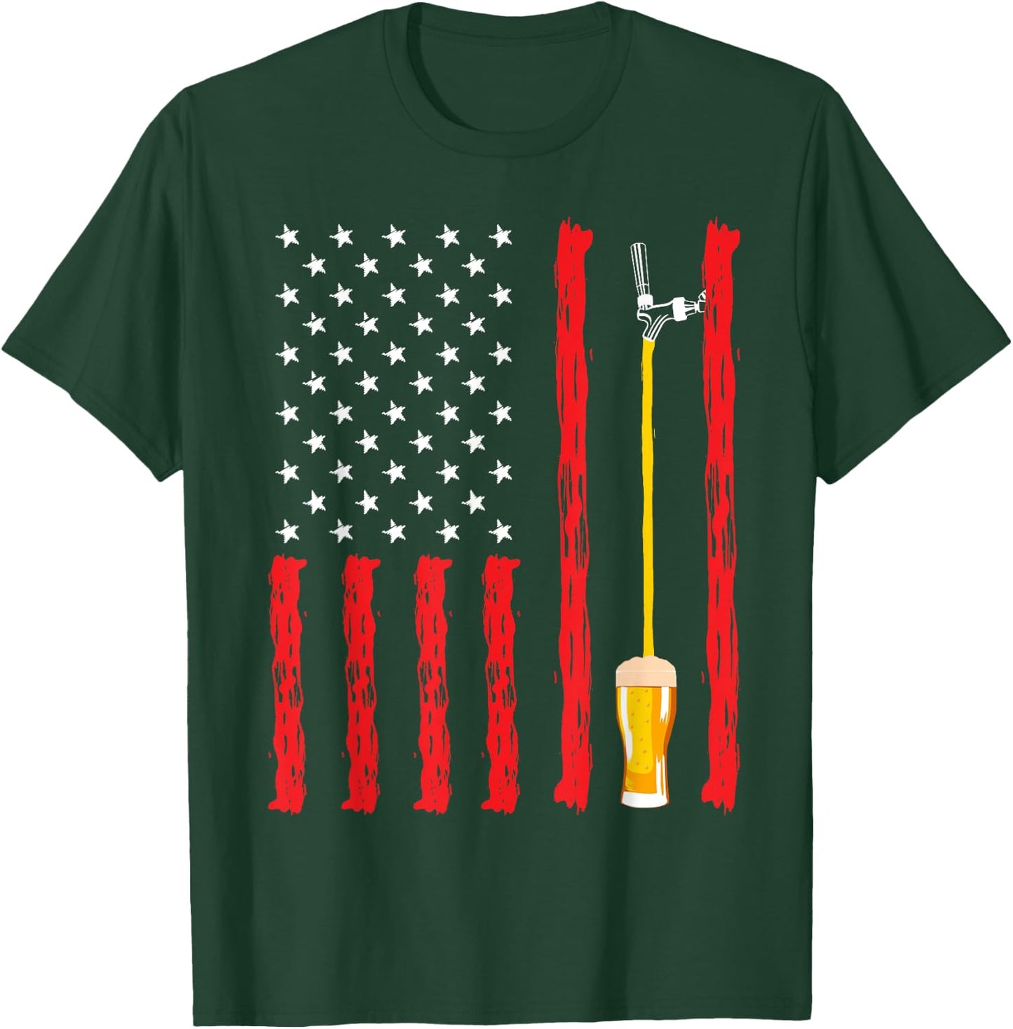 American Flag Craft Beer Brewery Design T-Shirt - T-Shirt | Forest