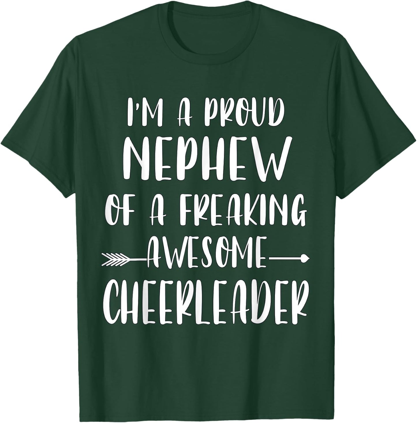 Funny I'm A Proud Cheer Nephew Of A Cheerleader Xmas T-Shirt - T-Shirt | Forest
