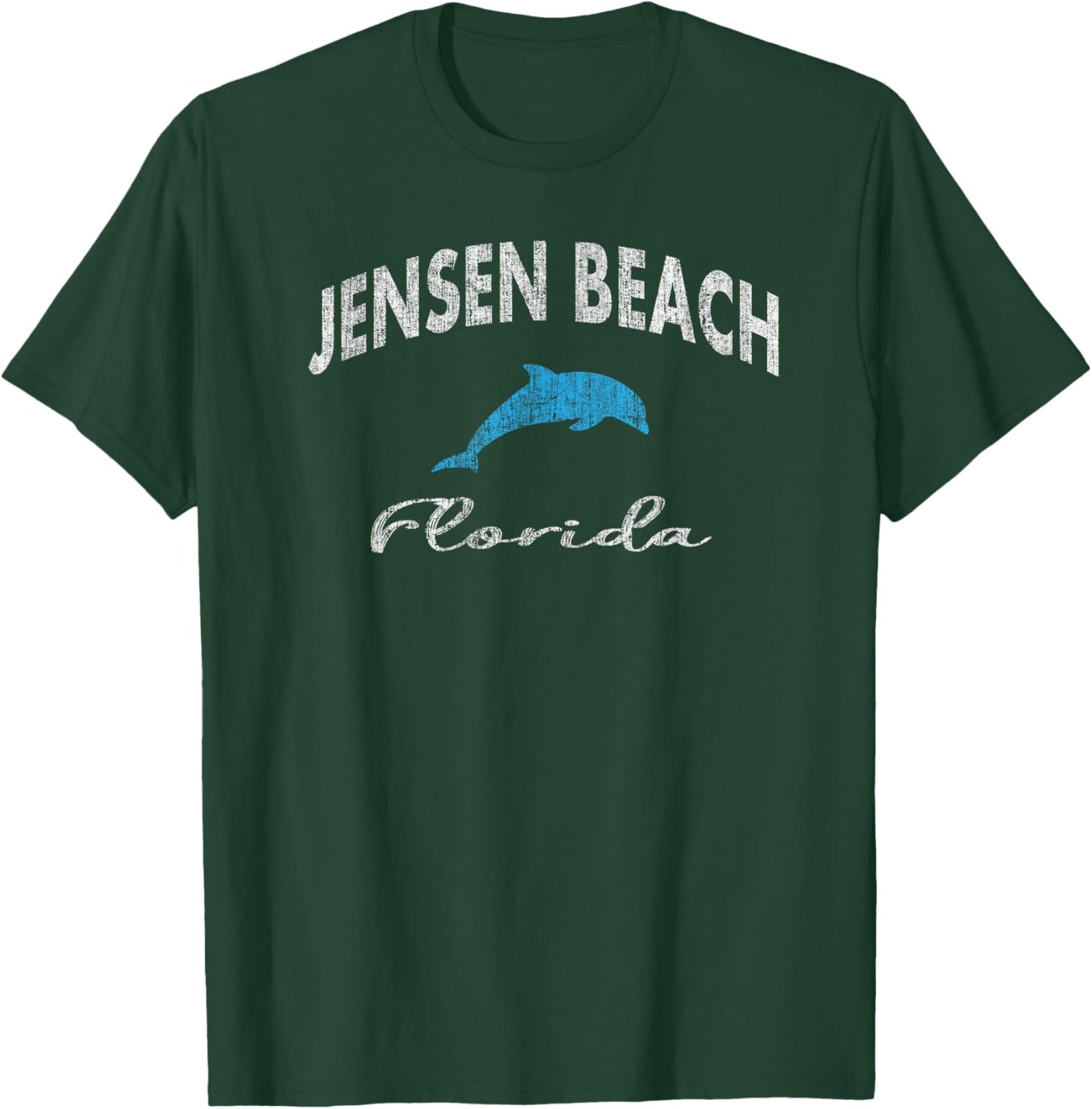 Vintage Jensen Beach FL Dolphin T Shirt T-Shirt - T-Shirt | Forest