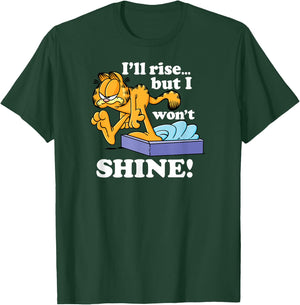 Garfield - I'll Rise But I Won't Shine, Grumpy Graphic T-Shirt - T-Shirt | Forest