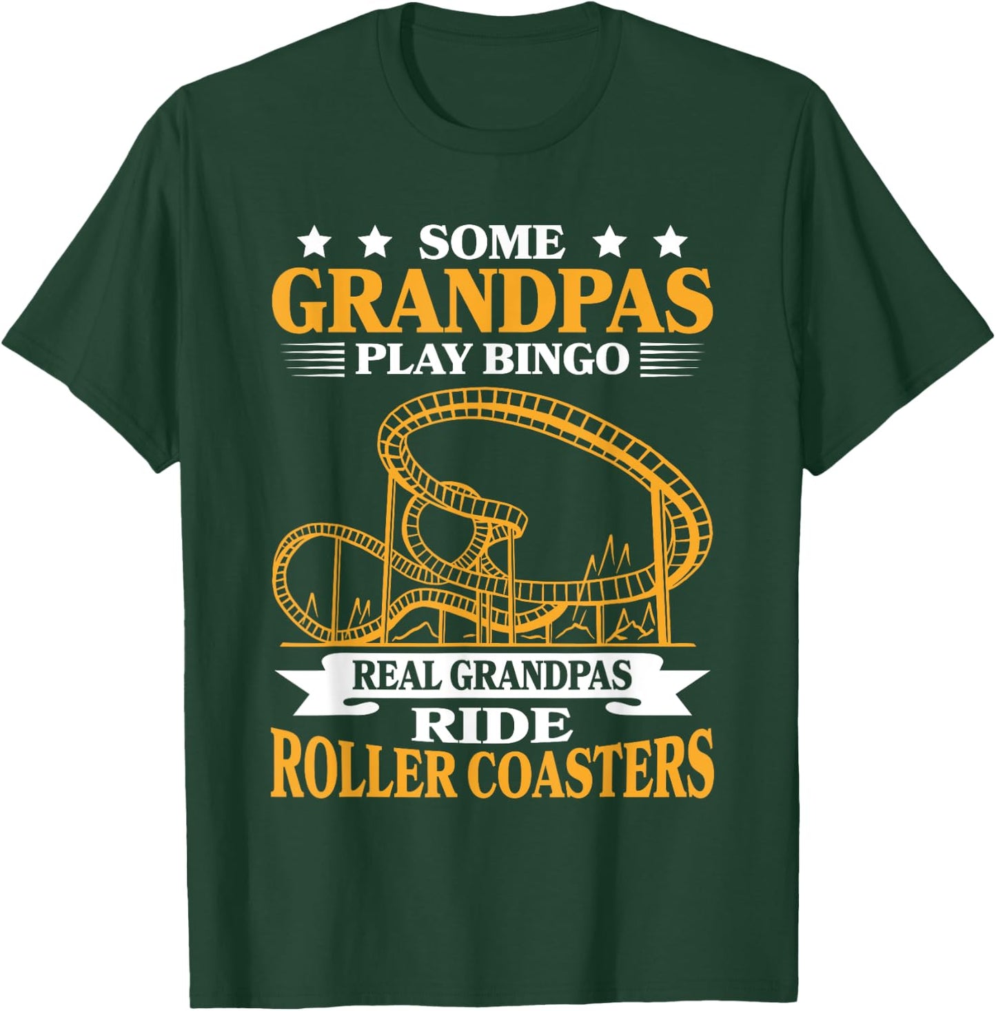 Grandfather Theme Park Amusement Park Grandpa Roller Coaster T-Shirt - T-Shirt | Forest
