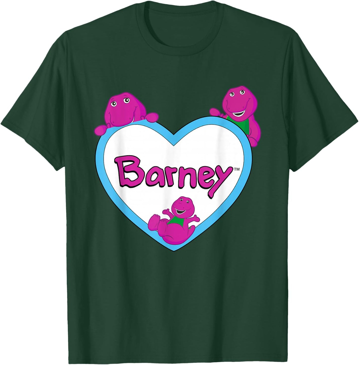 Barney - White and Blue Heart T-Shirt - T-Shirt | Forest