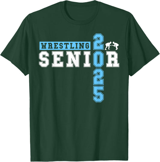 Wrestling Senior Night Wrestling Senior 2025 Graduation 39 T-Shirt - T-Shirt | Forest