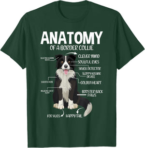 Funny Anatomy Border Collie Dog Lover T-Shirt - T-Shirt | Forest