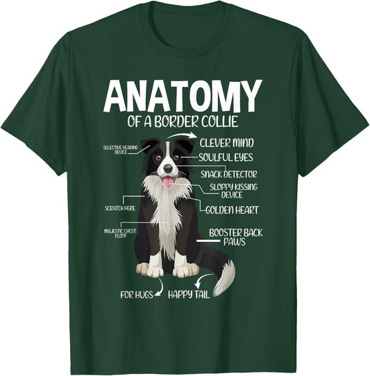Funny Anatomy Border Collie Dog Lover T-Shirt - T-Shirt | Forest