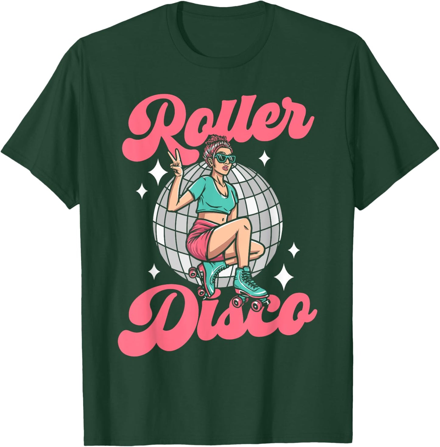 Cool Roller Skating Skate Girl 1970s Retro Roller Disco T-Shirt - T-Shirt | Forest