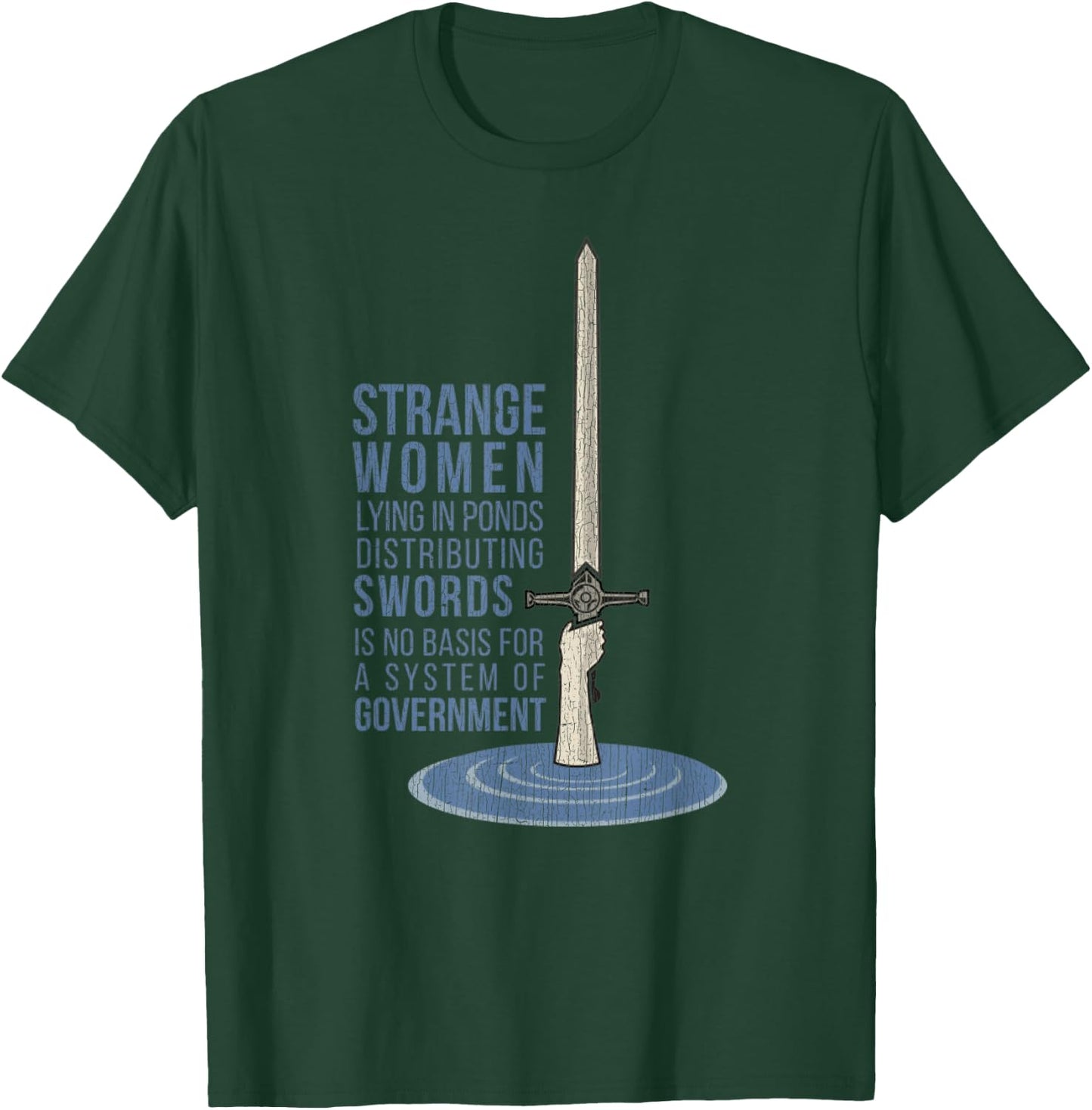 Vintage Strange Women Lying In Ponds Distributing Swords T-Shirt - T-Shirt | Forest