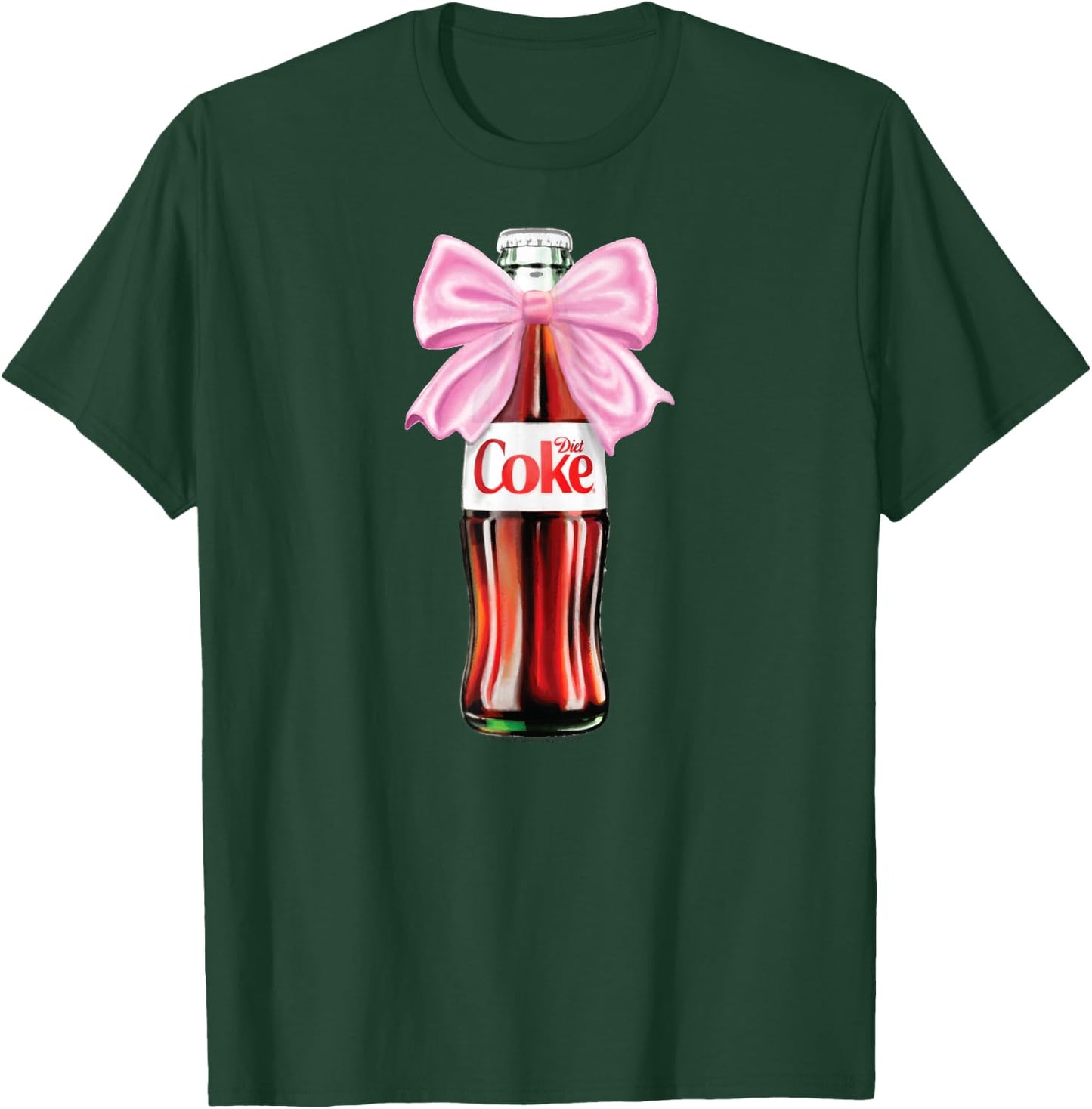 Diet Coke - Classic Bottle with Pink Coquette Bow T-Shirt - T-Shirt | Forest