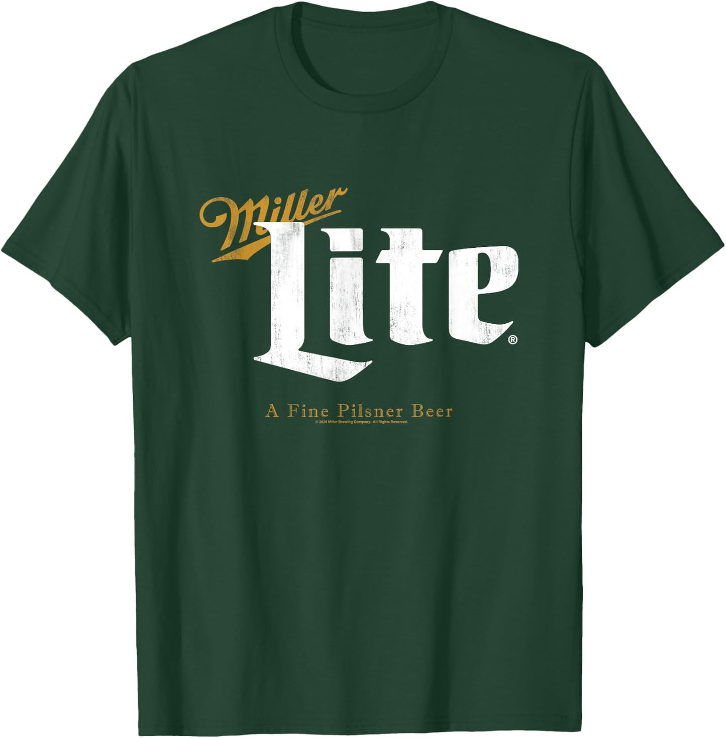 Miller Lite A Fine Pilsner Vintage Gold Beer Label T-Shirt - T-Shirt | Forest