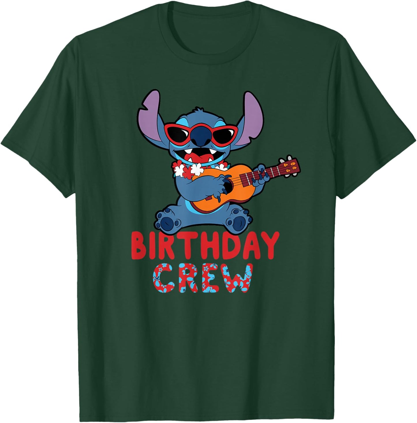 Disney Lilo & Stitch Tropical Birthday Crew Party Matching T-Shirt - T-Shirt | Forest