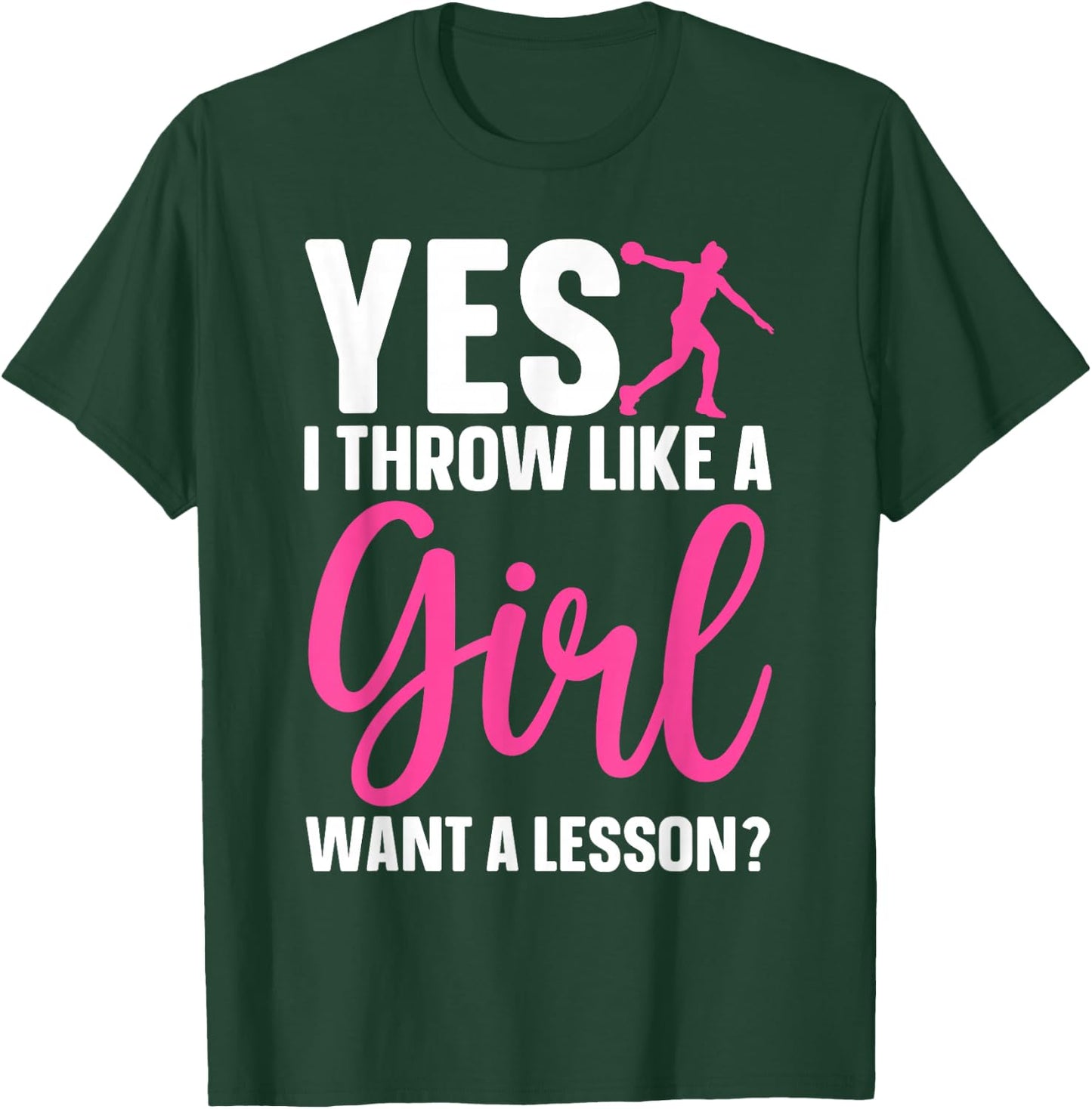 Discus Throwing Art Girls Athletics Discus Thrower T-Shirt - T-Shirt | Forest