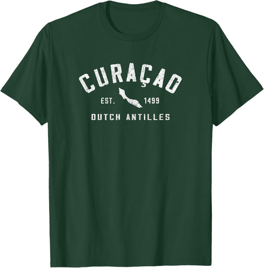 Vintage Curacao Souvenir Cruise Vacation T-Shirt - T-Shirt | Forest