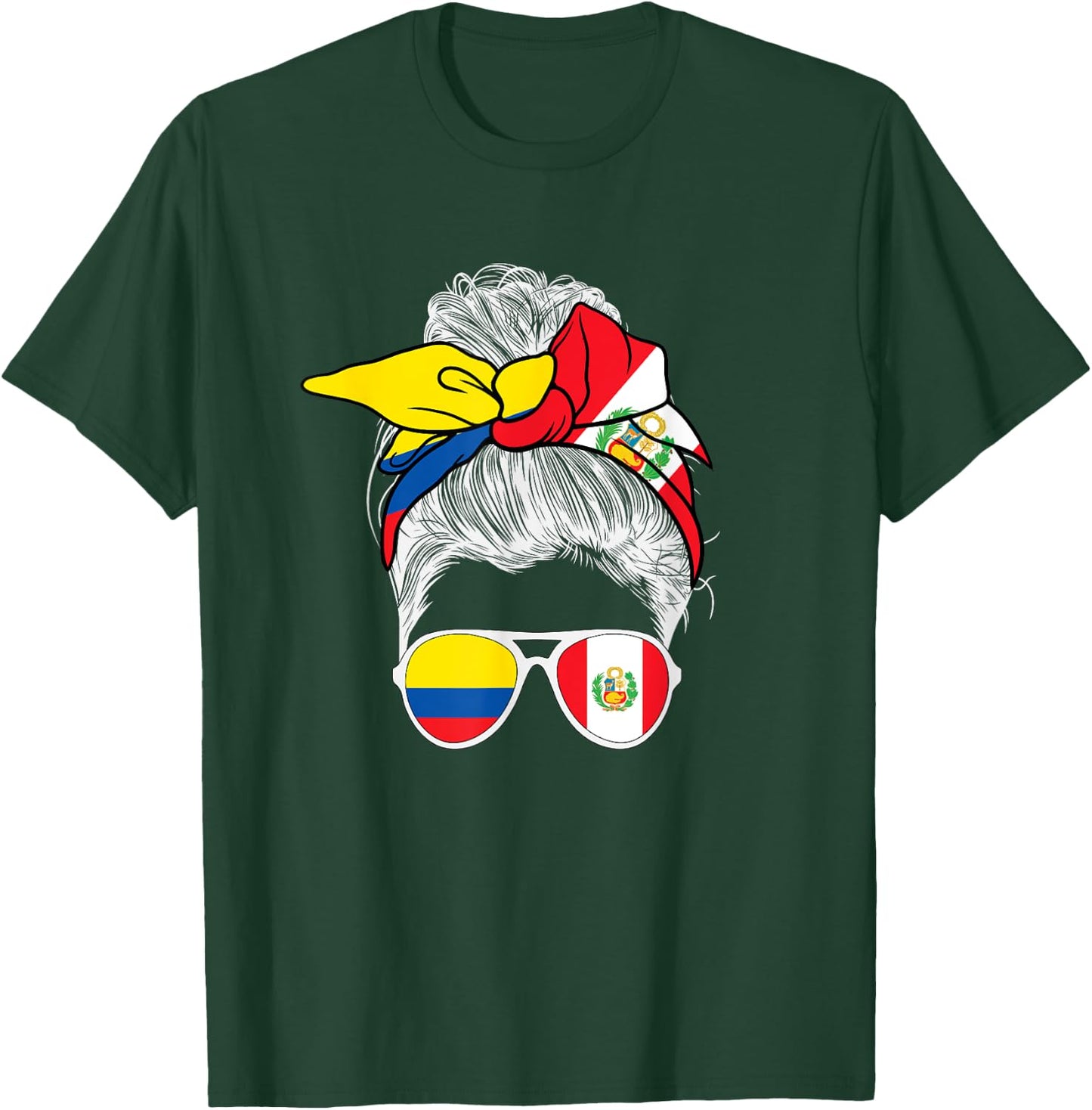 Peru Colombia Flag Hispanic Herritage Peruvian Colombia Girl T-Shirt - T-Shirt | Forest