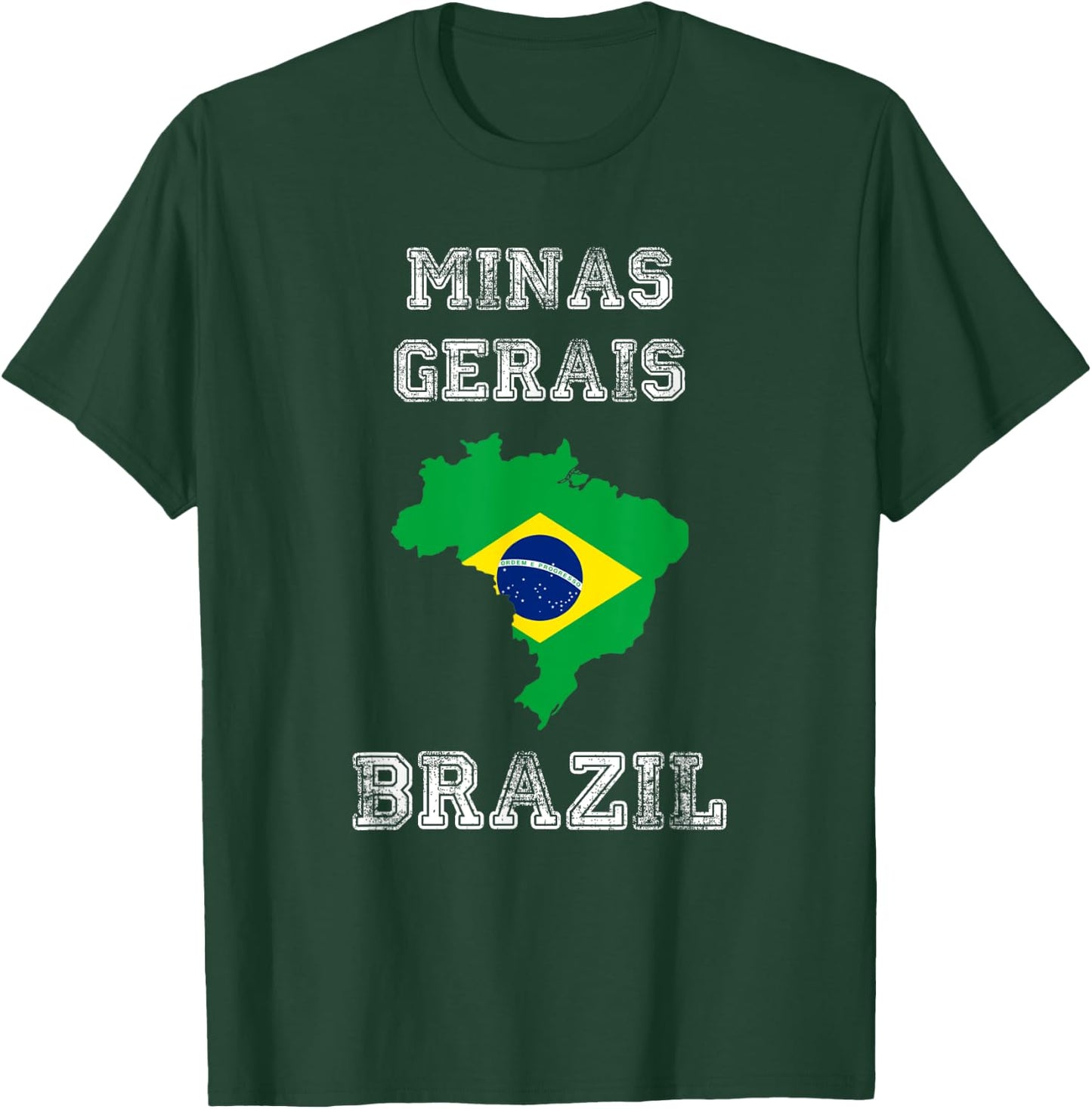 Brazil Distressed Flag Minas Gerais Pride T-Shirt - T-Shirt | Forest