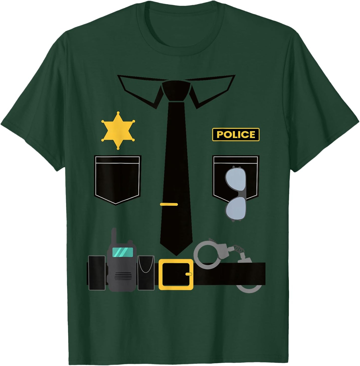 Police Costume For Kids Halloween Humor Law Enforcement T-Shirt - T-Shirt | Forest
