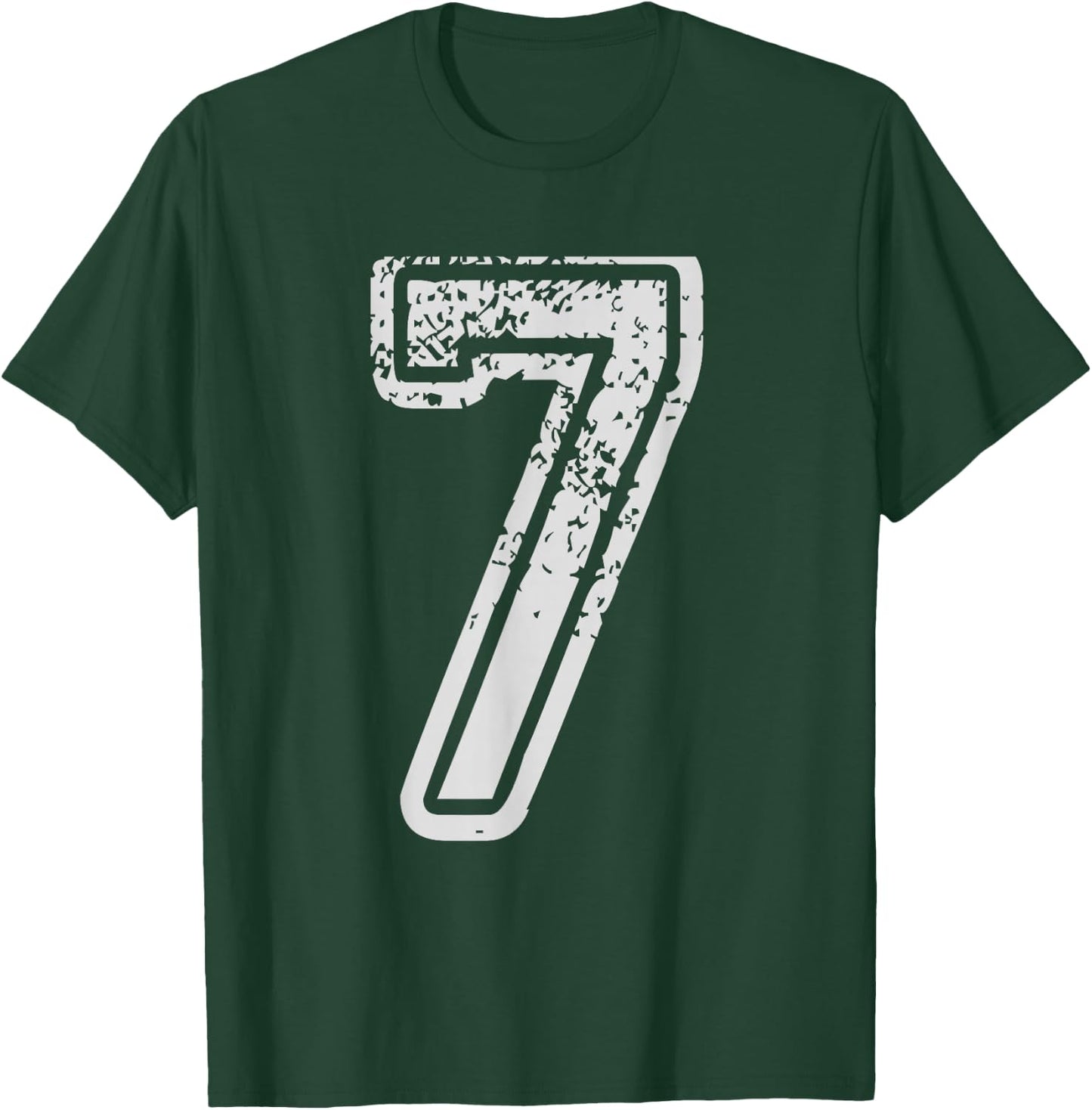Team Jersey Uniforms Number 7 seven School Sports Birthdays T-Shirt - T-Shirt | Forest