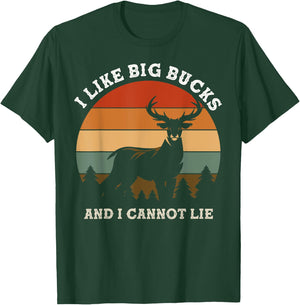 I like big bucks and i cannot lie retro with mountain pine T-Shirt - T-Shirt | Forest