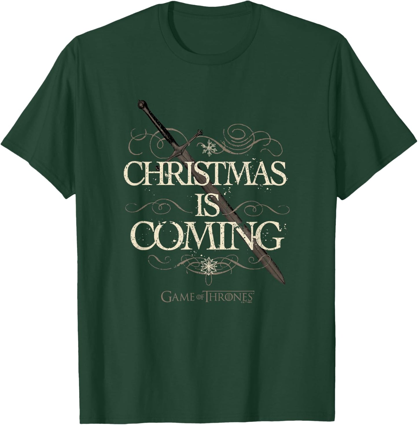 Game Of Thrones Christmas Is Coming Vintage Sword Logo T-Shirt - T-Shirt | Forest