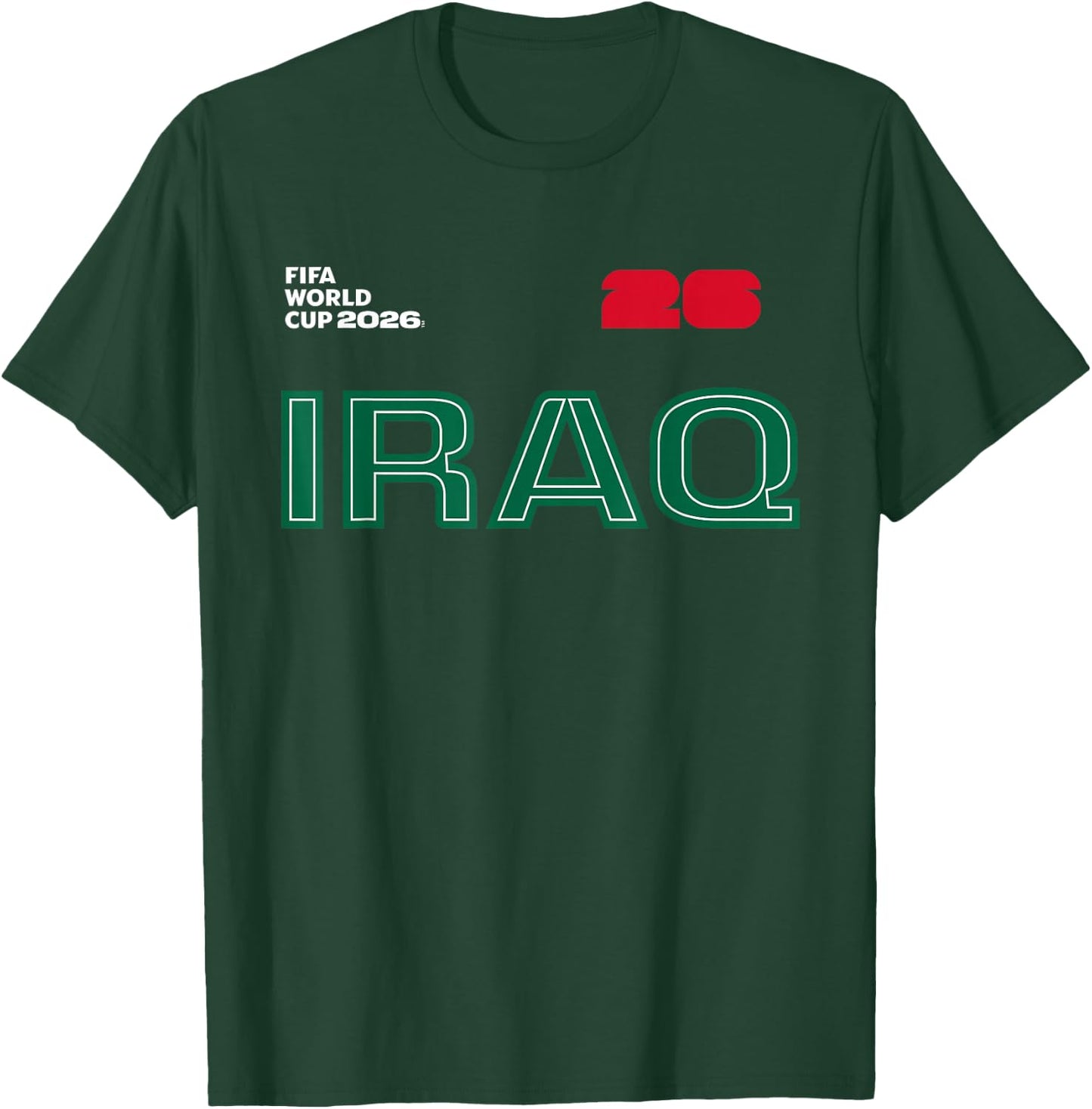 FIFA World CUP26 Iraq Outline Graphic T-Shirt - T-Shirt | Forest